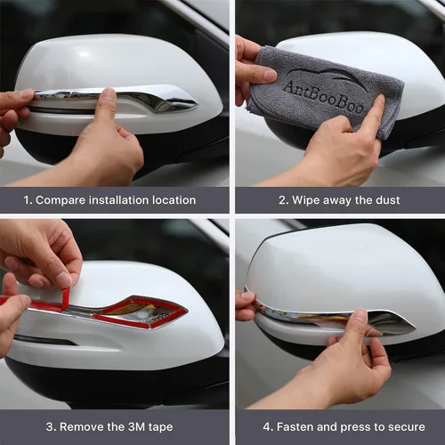 Vista 7 de Para Honda 2017 2018 2019 2020 2021 2022 CR-V CRV Cromo retrovisor lateral Moldura de cubierta de moldura lateral (2 piezas)