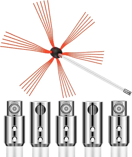 Vista 9 de VEVOR Kit de Limpieza de Chimenea de 20 Pies de Longitud, Kit de Cepillo para Chimenea con 6 Varillas Flexibles de Nylon, Kit de Limpieza