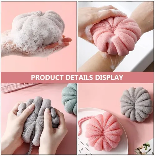 Vista 6 de Beavorty 4 piezas adorables de baño de calabaza ligeras decorativas relajantes suministros de baño para el hogar viajes suaves y cómodos exfoliantes