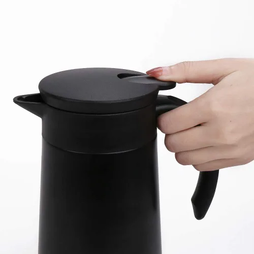 Vista 6 de Jarra de Café de 28 onzas Airpot Aislada Urna de Café de Acero Inoxidable Termo al Vacío Frasco para Café, Agua Caliente, Té, Bebidas Calientes