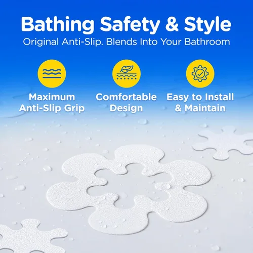 Vista 2 de Formas T seguras de compac, aplicaciones funcionales de baño decorativo antideslizante para tinas / duchas, etiquetas engomadas para el baño que