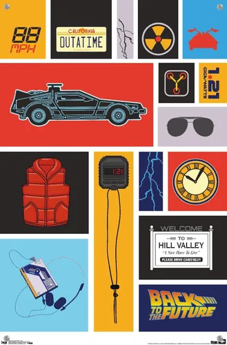 Vista 4 de Back to the Future - Grid Wall Poster with Push Pins