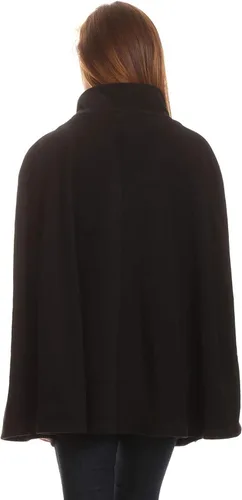 Vista 3 de BYOS - Poncho de forro polar suave a cuadros de gran tamaño para mujer
