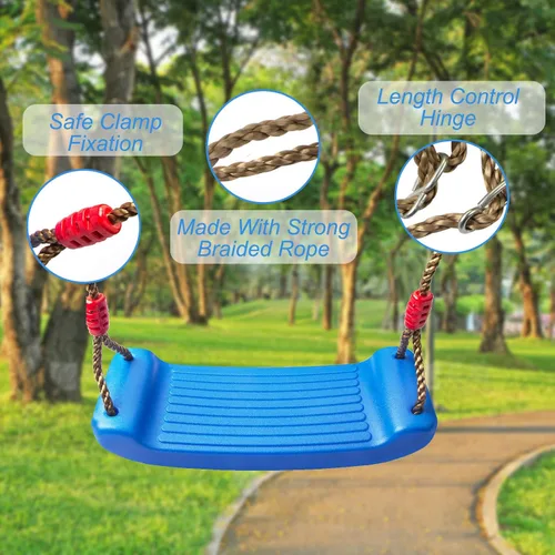 Vista 2 de IFOYO Asiento de columpio de árbol, accesorios para niños, patio de juegos al aire libre e interior, azul