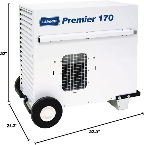 Vista 8 de LB White TS170 Premier 170 2.0 Calentador ductable de GLP, calentador de tienda de campaña duradero y portátil, calentador de espacio ductable