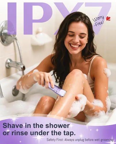 Vista 6 de Painless Pubic Hair Trimmer for Women Bikini Arms Legs Underarms Lady Shaver for Womens
