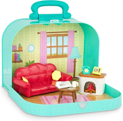 Vista 3 de Battat BATYJ Lil Woodzeez - Juego portátil - Muebles y figuras - Sofá chimenea y comida - Personajes de animales incluidos - Niños a partir de 3 años