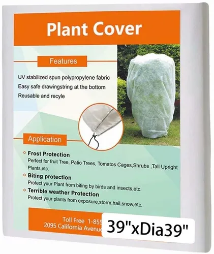 Vista 3 de Agfabric Cubiertas para Plantas Protección contra Heladas 0.55oz 34"x28" Cubierta para Arbustos, Cubierta de Árbol de Invierno para Extensión