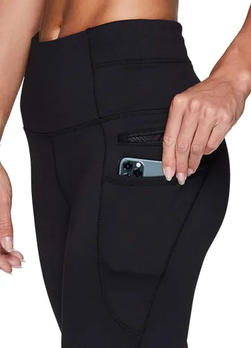 Vista 2 de RBX Active - Leggings de entrenamiento deportivo para mujer con forro polar longitud completa para correr yoga