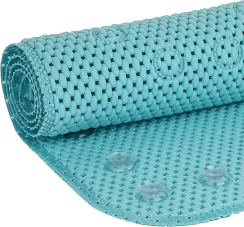 Vista 2 de Duck Brand Softex Bath Mat for Tubs, Machine Washable, 17 x 36 Inches, Blue, Skid Resistant (393478) (Pack of 4)