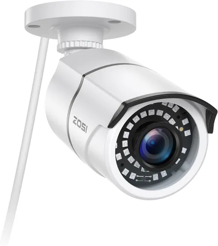 Vista 11 de ZOSI Paquete de 2 cámaras de seguridad PoE complementarias de 5MP con cables Ethernet, visión nocturna de 120 pies, IP66 resistente a la intemperie