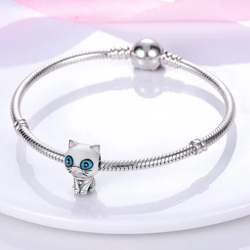 Vista 3 de MULA Dijes de plata de ley 925 para pulseras y collares lindos gatos perros elefantes animales familiares colgantes colgantes regalos de joyería