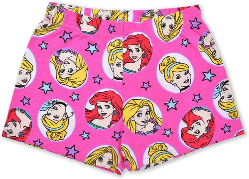Vista 4 de Disney Juego de 2 camisetas de manga corta y pantalones cortos de princesa para niñas
