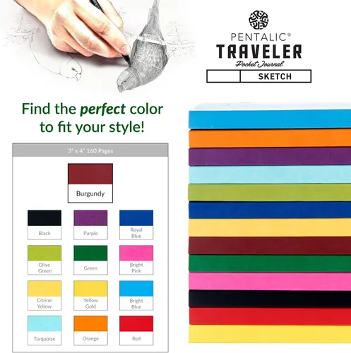 Vista 7 de Cuaderno de bocetos Travelers Dot Grid Pentalic Art, libre de ácidos