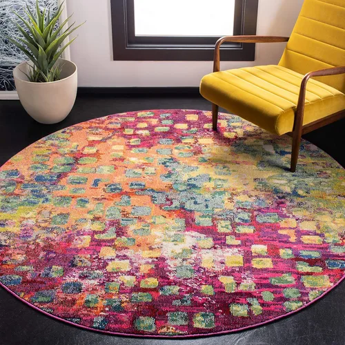 Vista 39 de SAFAVIEH Colección Madison - Alfombra de pasillo, 2'2" x 6', color fucsia y oro, diseño bohemio abstracto envejecido, no desprende pelusa y fácil