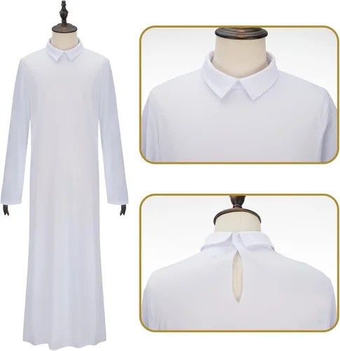Vista 3 de Disfraz de Papa para hombre, disfraz de pontífice adulto, traje de cardenal católico bíblico para hombre, disfraz de Halloween
