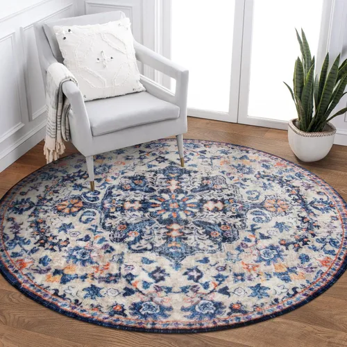 Vista 43 de Lahome Alfombra Floral Bohemio Medaillon - 2x3 Pequeña Alfombra de Baño Rosa Caliente, Alfombra de Cocina, Lavable a Máquina, Antideslizante, Suave