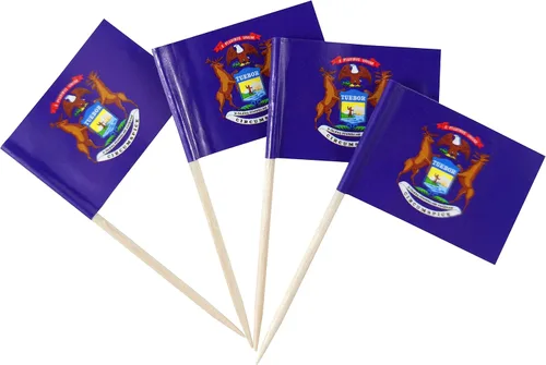 Vista 34 de QQSD Bandera de palillo de dientes de Alabama para decoración de cupcakes, 100