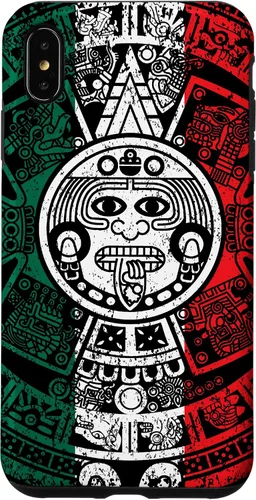Vista 11 de Funda para iPhone 17 con calendario maya azteca con diseño de piedra solar envejecida de la bandera de México