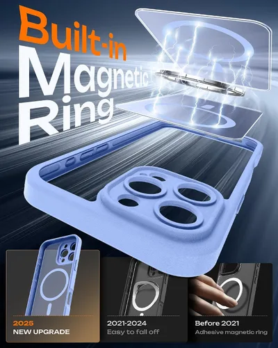 Vista 343 de TOCOL Funda para iPhone 11, compatible con Magsafe, protección completa de cámara, imanes integrados, protección contra caídas, funda translúcida