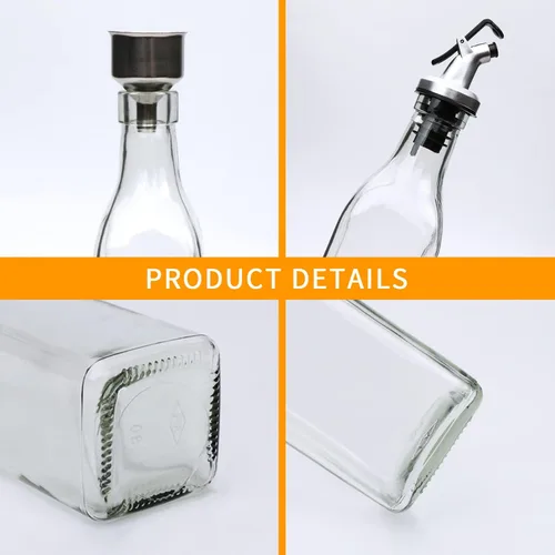 Vista 3 de Accguan Dispensador de aceite, dispensador de aceite de oliva a prueba de fugas de 6 onzas, juego con adhesivo y bolígrafo, adecuado para almacenar