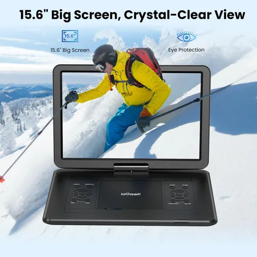 Vista 2 de ieGeek Reproductor de DVD portátil de 17,5" con pantalla giratoria HD