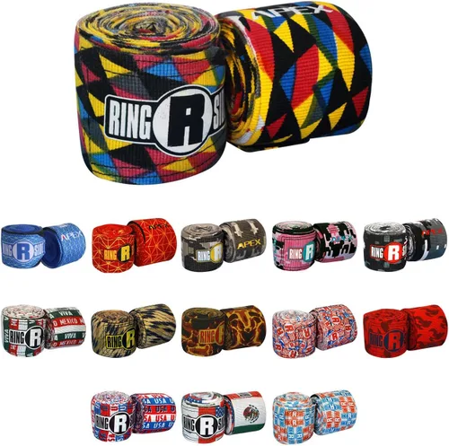 Vista 5 de Ringside Apex 180” Boxing Hand Wraps Pair - Durable, Elastic Training Wraps with Hook & Loop Closure, Multi-Color Options, Perfect for MMA, Muay