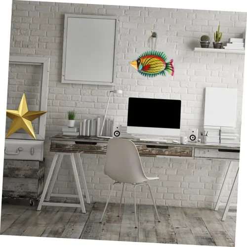 Vista 5 de GANAZONO Jardín de hierro forjado peces colgante de pared de metal pez vela arte de pared colgante de peces decoración de peces escultura de pared