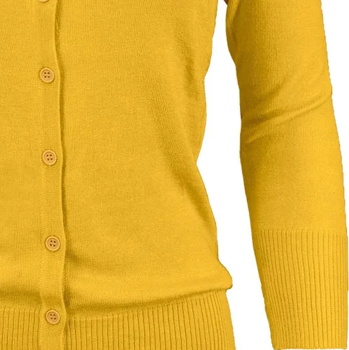 Vista 2 de YEMAK suéter de punto con cuello redondo y mangas 34 para mujer (S-3X)