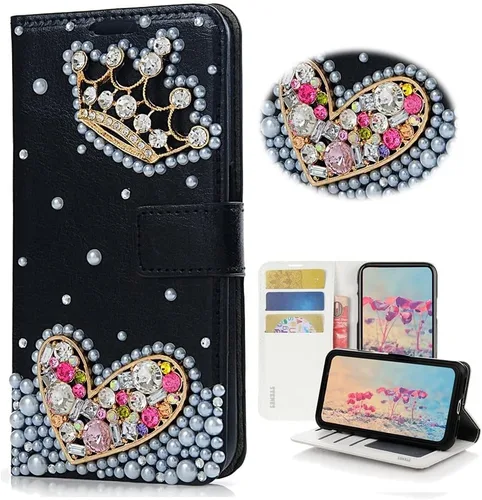 Vista 2 de Bling SSBLDwSPCPSeries-13 - Funda de piel con tapa y protector de pantalla y cable