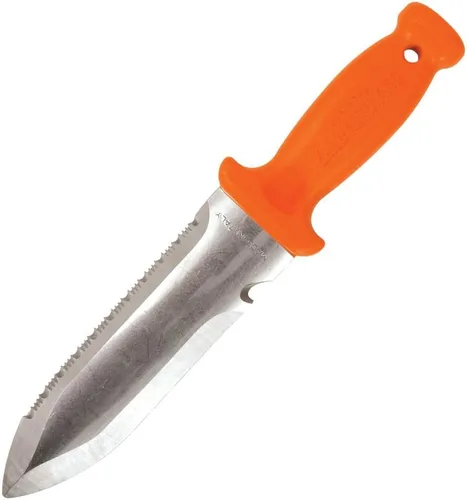 Vista 2 de A.M. Leonard Deluxe - Cuchillo para suelo, color naranja, Hori Hori con hoja SS de 6 pulgadas