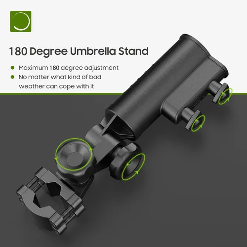 Vista 5 de 10L0L Kit de soporte de paraguas para carrito de golf, rotación de 180 grados, ajuste universal para la mayoría de cochecitos, bicicleta, carrito