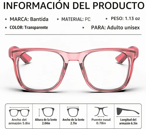 Vista 2 de UV400 Anti-Fog Safety Glasses,Blue Light Blocking for Women Men Rosa