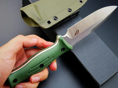 Vista 6 de Eafengrow EF140 Cuchillo de hoja fija, hoja de acero AUS-10, mango G10 de espiga completa, herramienta EDC cuchillo recto para trabajar campamento