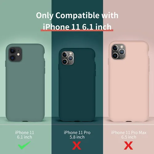 Vista 6 de Cordking Funda diseñada para iPhone 11, funda de silicona ultradelgada a prueba de golpes con [forro de microfibra suave antiarañazos], 6.1 Negro