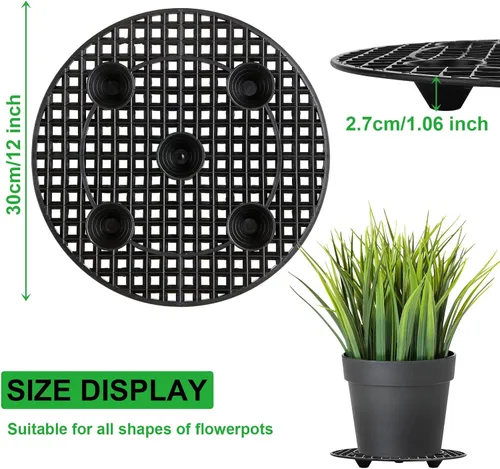 Vista 2 de 12 elevadores de plantas de 12 pulgadas para macetas de interior, soportes de plantas resistentes, elevador de macetas a nivel de planta