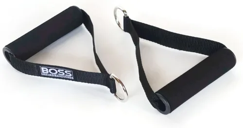 Vista 2 de Asas de ejercicio de agarre suave - Juego de 2 - Ideal para bandas de resistencia ajustables y máquinas de cable