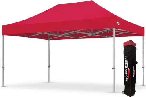 Vista 10 de Extreme Canopy Tienda de campaña desplegable instantánea de aluminio resistente comercial (rojo, 10 pies x 10 pies)