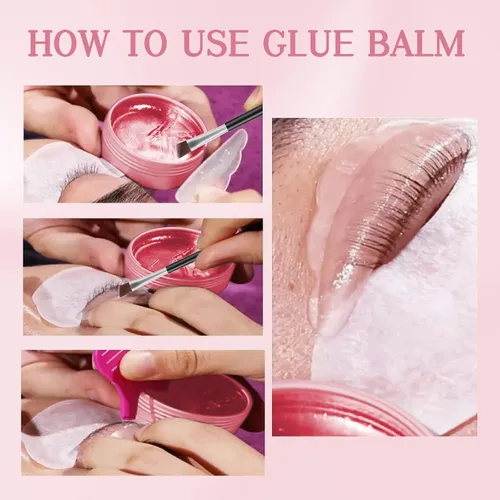 Vista 8 de Libeauty - Bálsamo adhesivo para elevación de pestañas, adhesivo fuerte pegajoso con sabor a fruta para permanente de pestañas y cejas, bálsamo