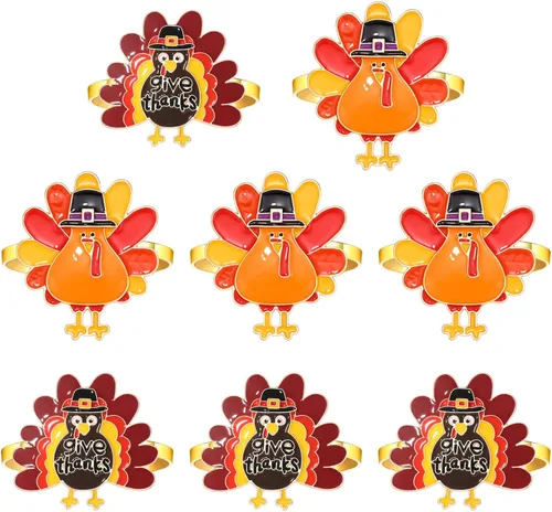 Vista 9 de Servilleteros redondos para mesa de comedor, fiestas, bodas, reuniones familiares, banquetes de Navidad, cenas, decoraciones (12 juegos dorados)