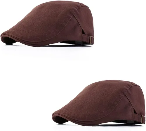 Vista 6 de Magik Gorra Gatsby de algodón sólido para hombre, sombrero de hiedra para golf, con hebilla de taxista plana Negro