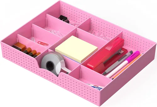 Vista 8 de Simple Houseware - Bandeja organizadora con 9 compartimentos ajustables, color negro