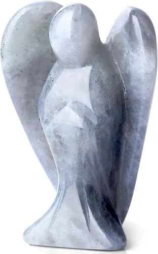 Vista 19 de QINJIEJIE Cristales de Piedra de Sangre Africana Decoración de Ángel Estatua de la Paz Piedra Ángel Guardián Sanador Gemas Talladas a Mano Lindas