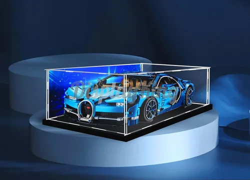 Vista 8 de Vitrina acrílica para Lego Bugatti Chiron 42083 (Lego Set no incluido) (sin fondo)