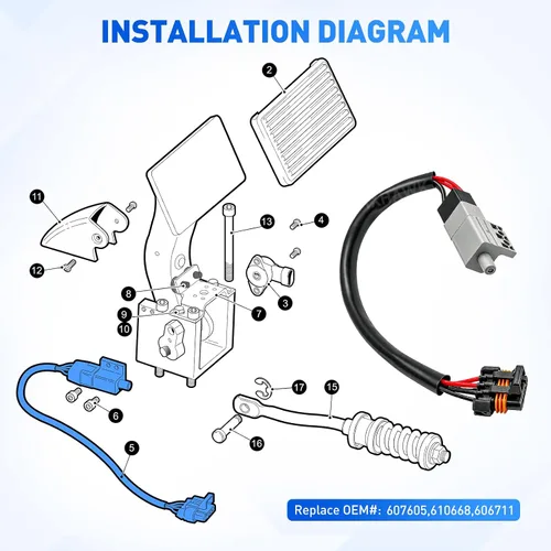 Vista 5 de Acelerador de carrito de golf y pedal de freno para EZGO RXV Gas & Electric
