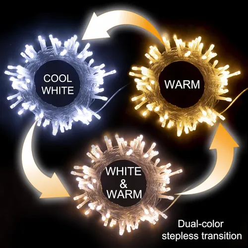 Vista 3 de GHJ - Cadena de luces LED con control remoto a pilas, resistente a la lluvia, luces de hadas cambiantes de color para árbol de Navidad, fiesta