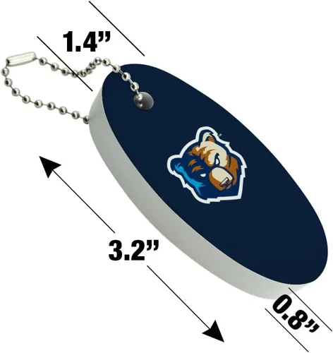 Vista 4 de GRAPHICS & MORE Bob Jones University Primary Logo Floating Keychain Oval Foam Fishing Boat Buoy Key Float