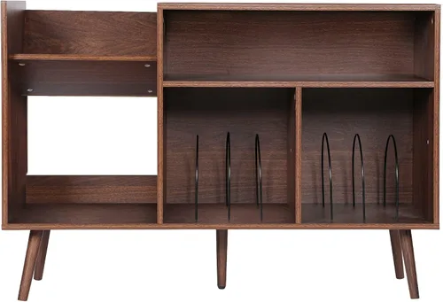 Vista 5 de RARZOE - Soporte grande para tocadiscos, color marrón nogal 45.2'' Nogal