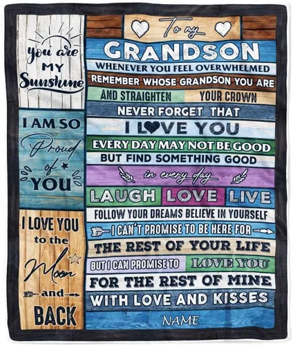 Vista 28 de Manta personalizada con texto en inglés «To My Grandson from Grandma Grandpa You Will Never Lose Lion Nison», manta de forro polar personalizada