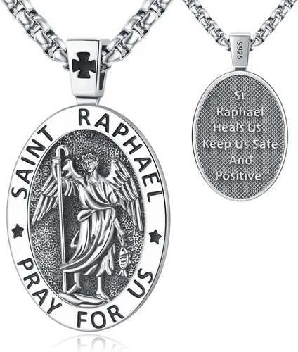 Vista 49 de Collar de San Patrono de Plata de Ley 925 St 01-Virgen María-Oro
